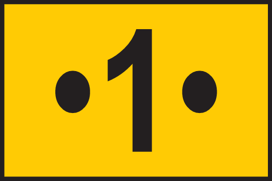 Wegzeichen/Zahlen mit Punkten/0041_black_dot1dot_bgyellow.png